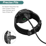 Charger for Garmin Venu Sq 2/2/2 Plus/2S/3/3S Charging Cable Cord Plus a Green Anti Dust Plug (2Pack, 3.3ft/1m)