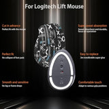 Mouse Grip Tape For Logitech Lift, Rounded Curved Edges Mouse Feet Skates,Self-Adhesive Precut Sweat-Resistant Professional Mice Upgrade Kit(Foot Pad + Black Mouse Grip Tape)