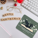 Bookish Cute Dragon Mouse Pad,Green Christmas Mouse Pad Desk Decor For Office,Sage Green Office Decor Desk Accessories For Laptop Gaming Stitched Edge Non-Slip Rubber Base,9.5X7.9 In