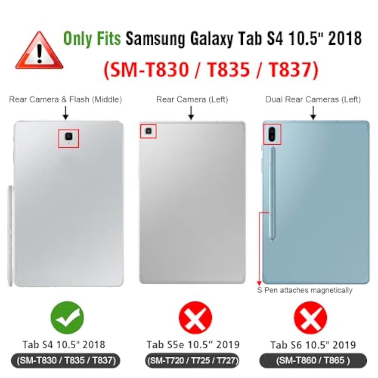 Fintie Shockproof Case For Samsung Galaxy Tab S4 10.5 2018 Model Smt830/T835/T837, [Tuatara Magic Ring] [360 Rotating] Multifunctional Grip Stand Carry Cover W/Builtin Screen Protector, Black