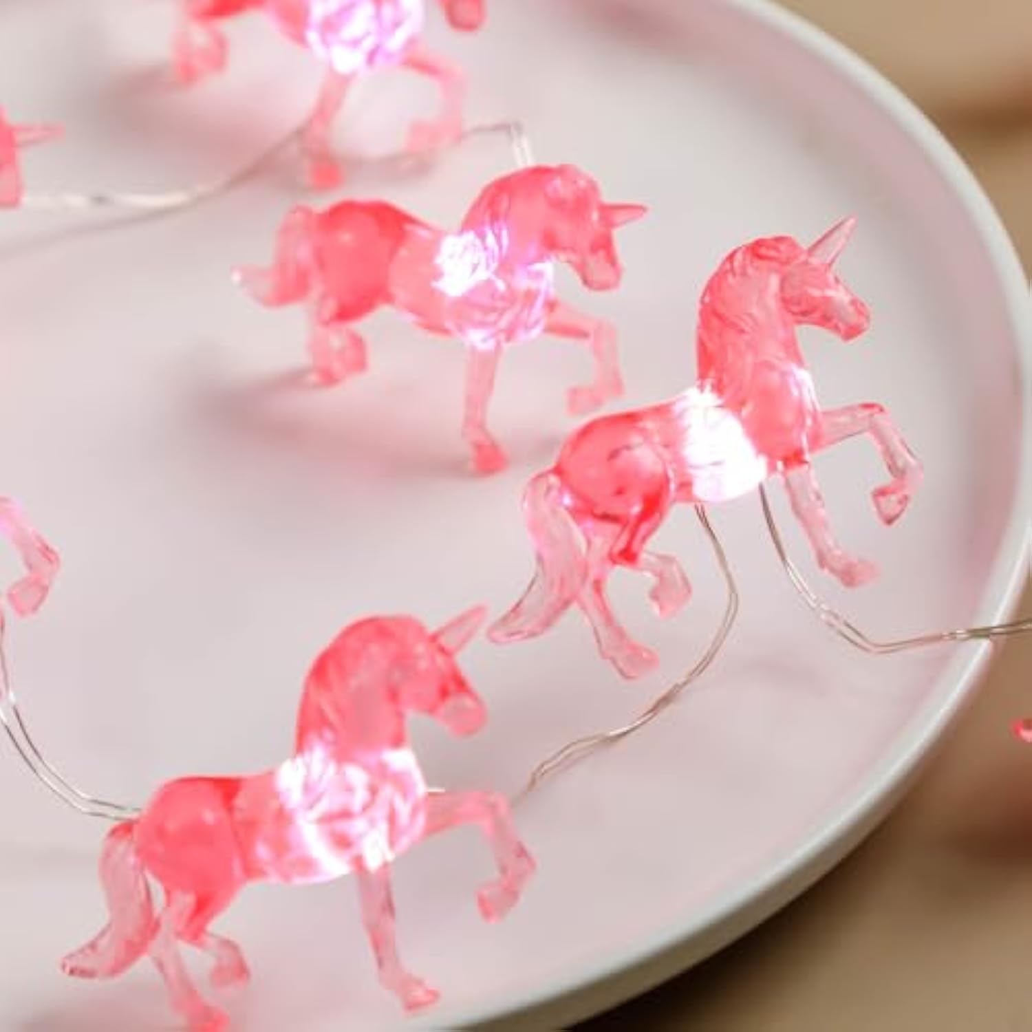 Unicorn Night Lights Pink String Lights Cute Fairy Lights Unicorn Horse Gifts Usb Plug In Or Battery Power String Lights