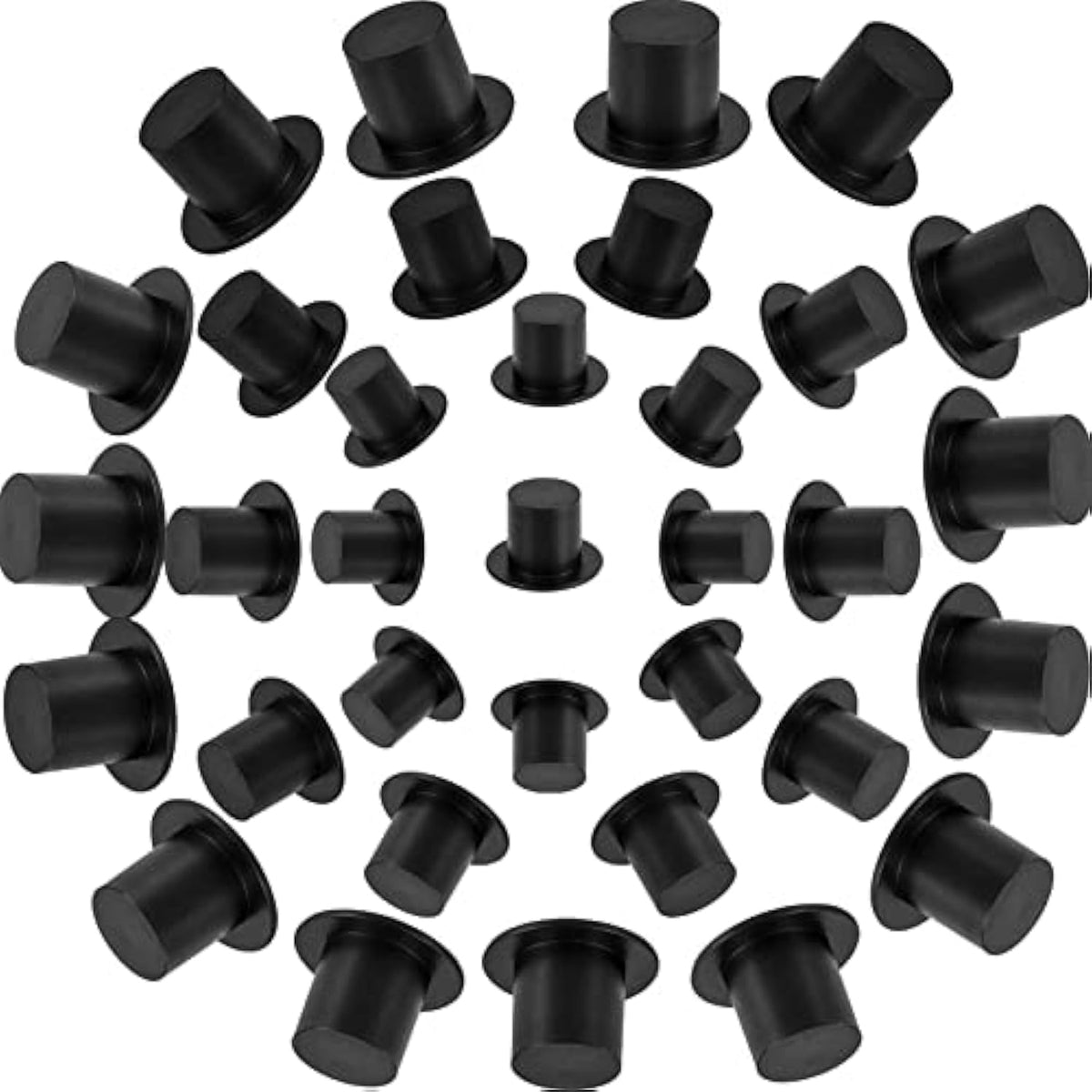120 Pieces Mini Black Top Hats, Miniature Top Hats, Plastic Magician Hats For Diy Decoration Party Supplies, Snowman Decorating, Christmas Birthday Party, Wedding, Family Gathering