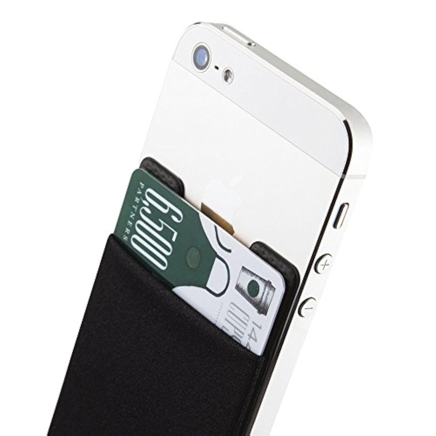 Basic Stick-On Phone Wallet, Adhesive Stretchy Card Holder - 2-Pack Black
