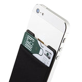 Basic Stick-On Phone Wallet, Adhesive Stretchy Card Holder - 2-Pack Black