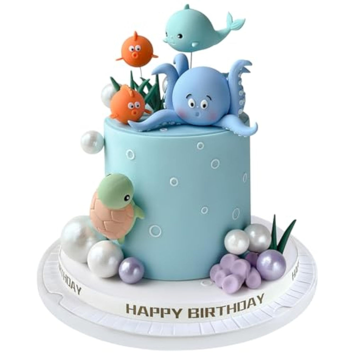 17 Pcs Under The Sea Cake Decorations Ocean Animals Cake Topper With Cake Balls Decorations For Under The Sea Theme Boys Girls Baby Shower Birthday Party Supplies