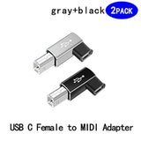Usb C Female To Midi 90 Degree Adapter, 2Pack Right And Left Female Usb C To M