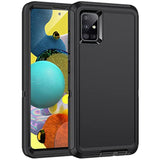 Heavy Duty Rugged Hard Cover Case for Samsung Galaxy A51 4G 6.5 inch, Black