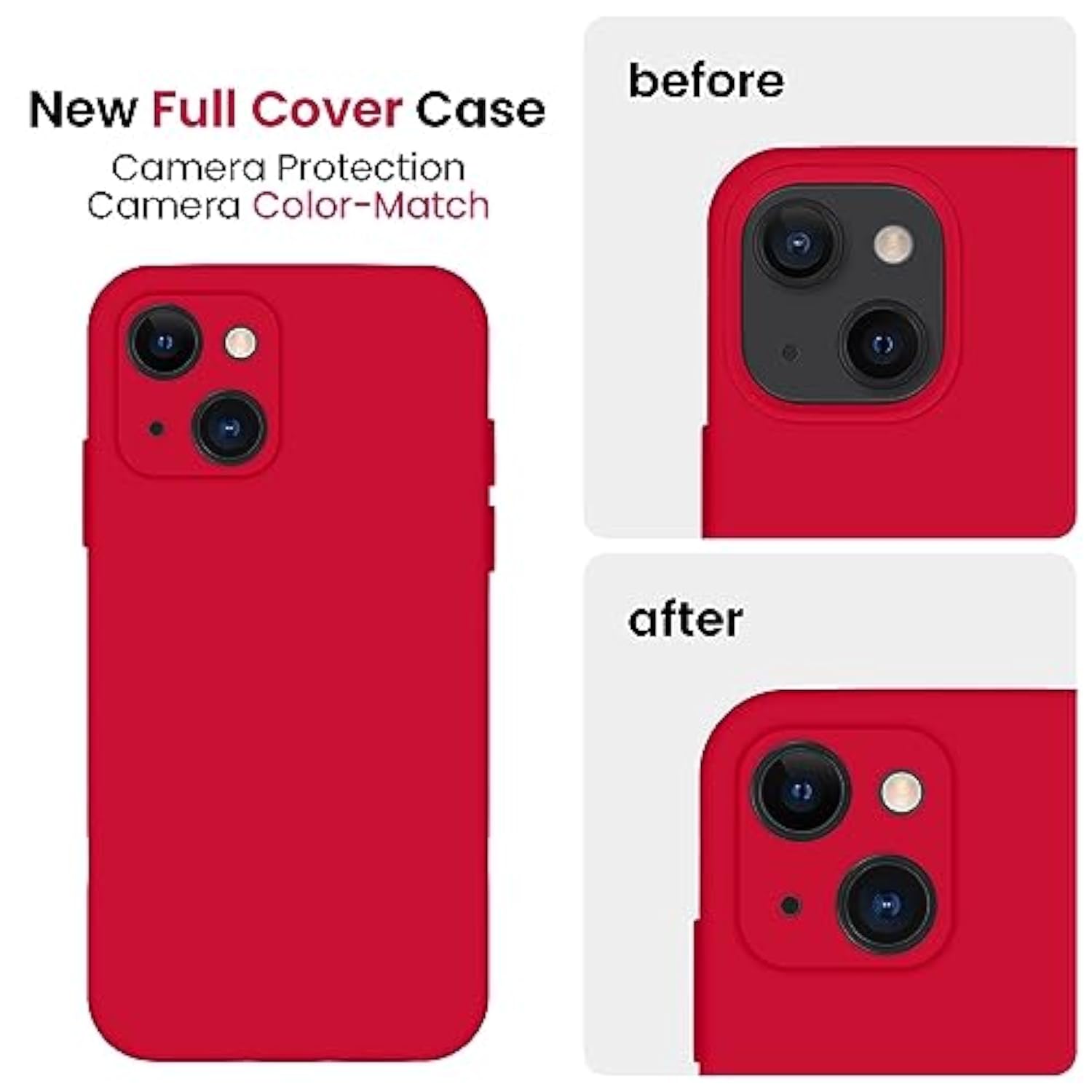 Case, Silicone Upgraded [Camera Protection] Phone Case With [2 Screen Protectors], Soft Anti-Scratch Microfiber Lining Inside, 6.1 Inch, Deep Red