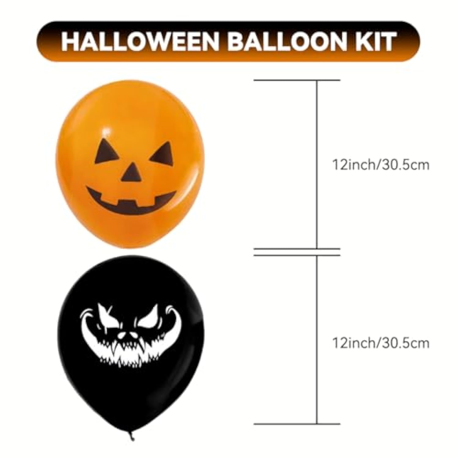 Halloween Balloon Set Black Orange Ghost Confetti Balloons for Spooky Horror Party Decor