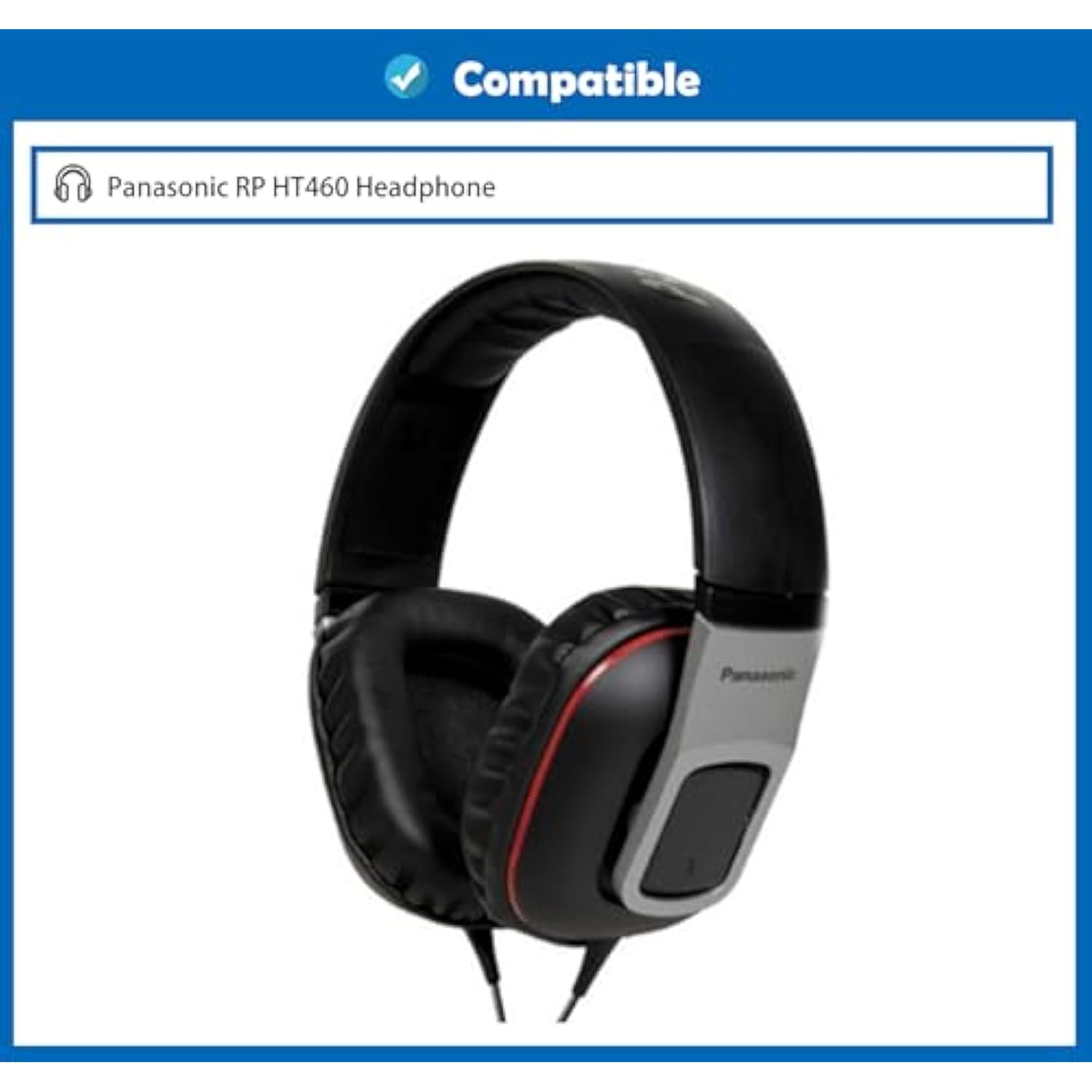 Professional Earpads Cushion Replacement Compatible With Panasonic Rp Ht460 Rp-Ht460 Headphone Ear Pads With Skin-Friendly Leather And Memory Foam