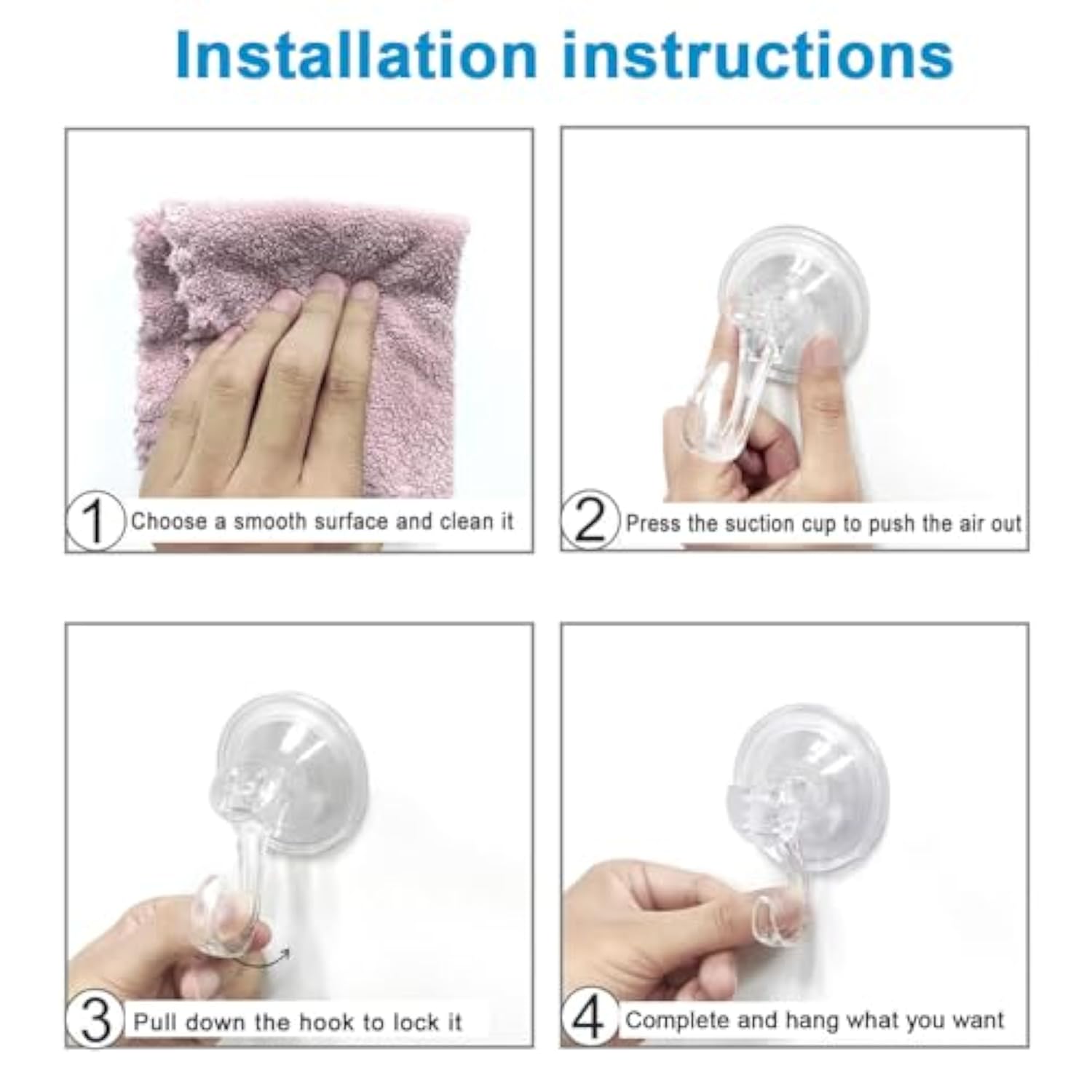 6 Pack Clear Suction Cup Hooks, Heavy-Duty Reusable Wreath Hangers For Glass Windows Smooth Doors, Waterproof Suction Cup Hooks For Shower Bathroom Kitchenware And Christmas Wreaths,Up To 15 Lbs (6)