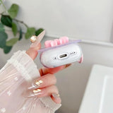 Cute Airpods 4 Clear Case, Girly 3D Bow Design Soft Tpu Protective Shockproof Kawaii Apple Ipod 4Th Generation Cover With Cleaner Kit & Keychain Girls Women