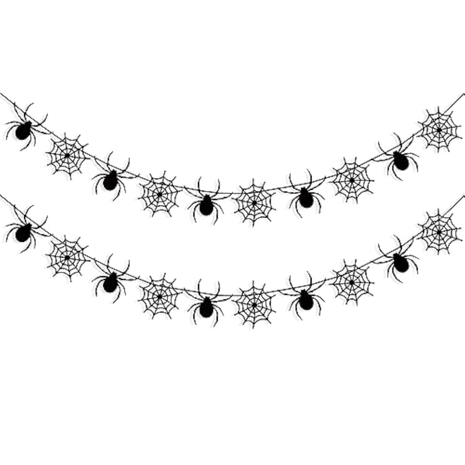 Felt Spider Web Banner Garland Halloween Decorations for Indoor Outdoor Party Photo Props