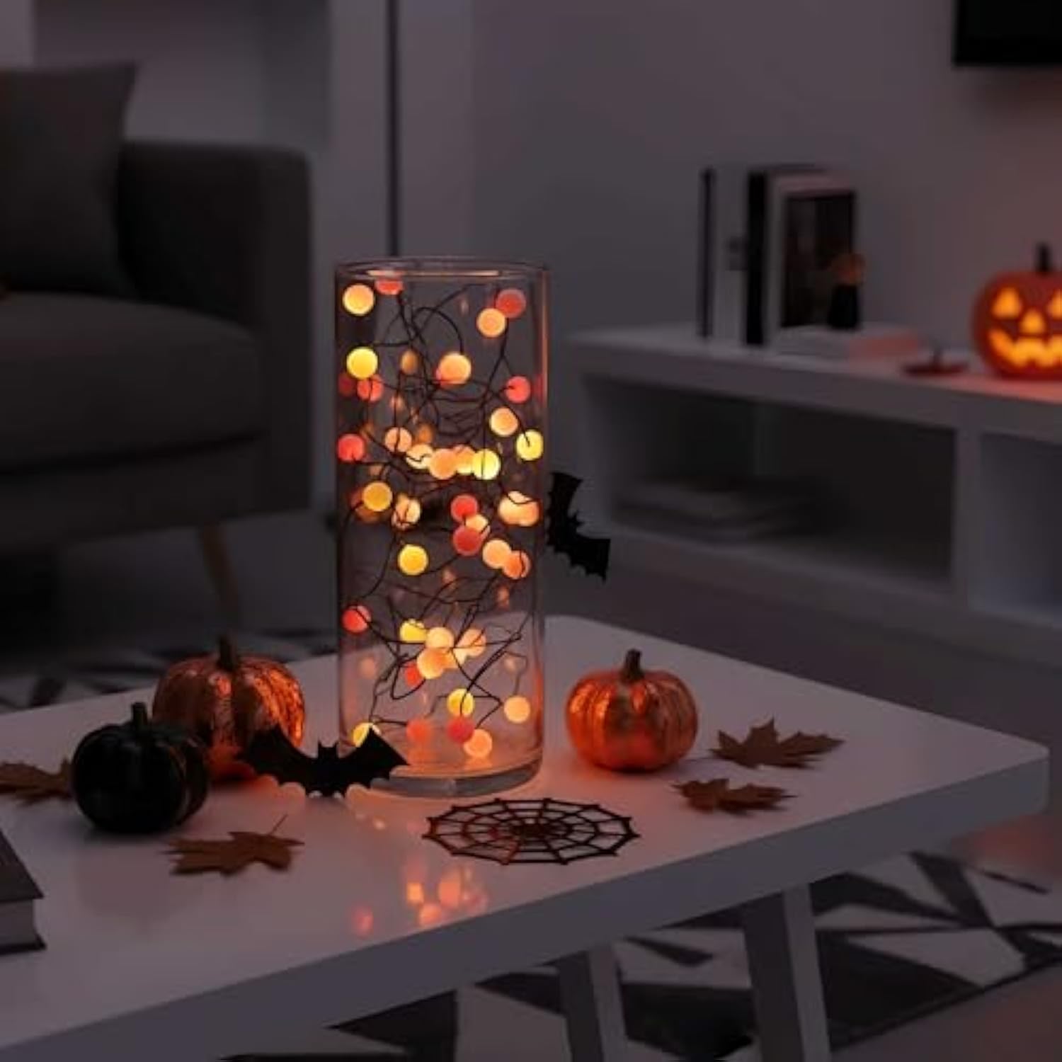 40 Berry Cluster Lights - Outdoor/Indoor Christmas Lights With Timer, Battery Powered Fairy String Lights In Red, Orange