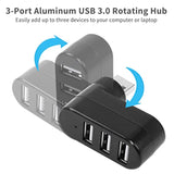 Usb 3 Port Expander Splitter 2Pcs 180° Degree Rotatable Usb 2.0 1 To 3 Hub For