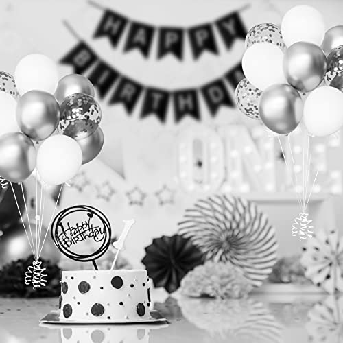 108 Pcs White Silver Balloon Garland Arch Kit 5 10 12 18 Inches Pastel White Silver Confetti Balloons for Birthday Wedding Bridal Showers Baby Shower Party Decorations