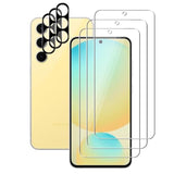 (3+3) For Samsung Galaxy S24 Fe 5G (3 Pack) Tempered Glass Screen Protector And (3 Pack) Camera Lens Protector, 9H Hardness, 2.5D, Anti Scratch, Hd Clear