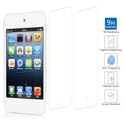 (2-Pack) High-Definition Clear Scratch-Resistant & Impact Protection Tempered Glass Screen Protector For Apple New iPod Touch 4th(2pcs)