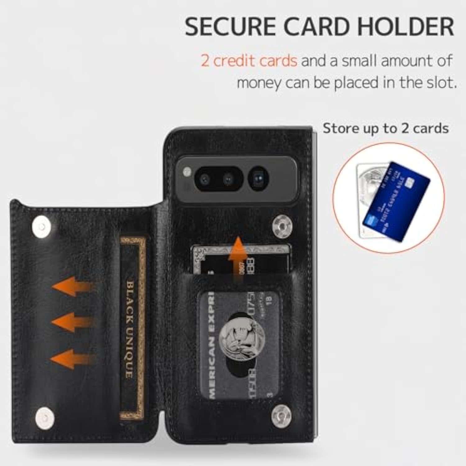 Compatible With Google Pixel Fold Wallet Case With Kickstand,Matte Pu Leather Protective Shockproof Anti-Scratches Anti-Drop Card Holder Wallet Case With For Google Pixel Fold 2023 Black