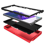 Heavy Duty Protective Case For Galaxy Note 20 [Without Built-In Screen Protector] [3 Layers] Rugged Rubber Shockproof Protection Cover For Galaxy Note 20 Case (Red/Black)