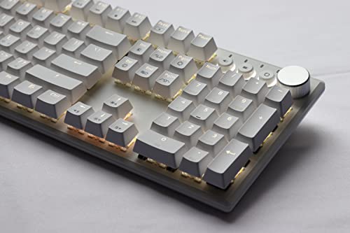 K74M Illuminated Mechanical Keyboard - With Swappable Switches - 107Keys, Usb-C Detachable Cable, Led Backlit, Pbt Double Shot Keycaps, Smart Wheel Control - White