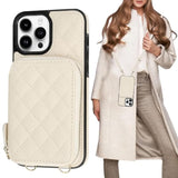 Crossbody Wallet Case For Iphone 13 Pro Max, Rfid Blocking Pu Leather Zipper Handbag Purse Flip Cover, Kickstand Folio Case With Card Slots Holder Wrist Strap Lanyard 5G 6.7 Inch (Beige)