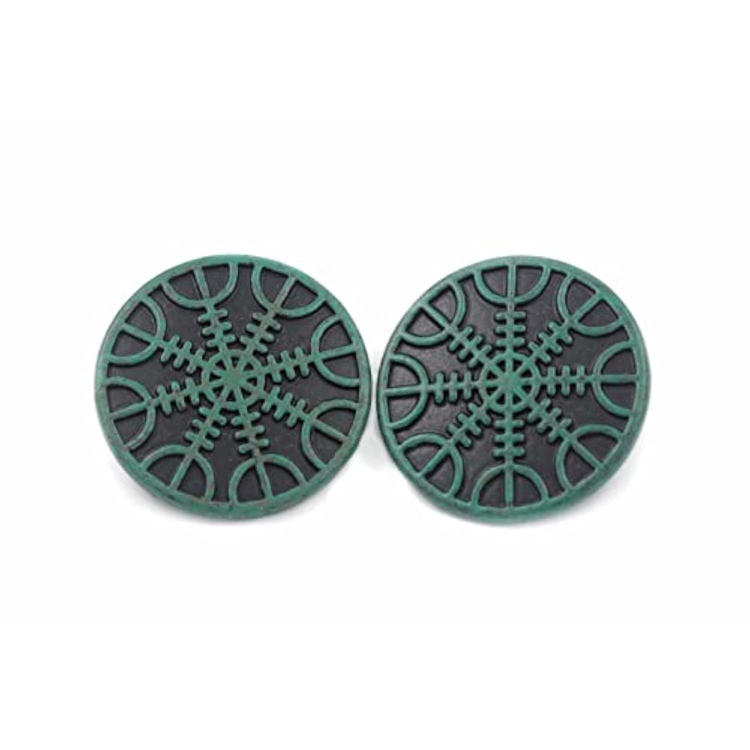 12 Pieces Viking Helm Of Awe Pattern Metal Shank Buttons. 23Mm (7/8 In