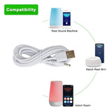 Power Cord Replacement For Hatch Sound Machine, Hatch Baby Rest And Rest Mini - Usb 5V Dc Barrel Charger Cable 6 Ft 2-Pack