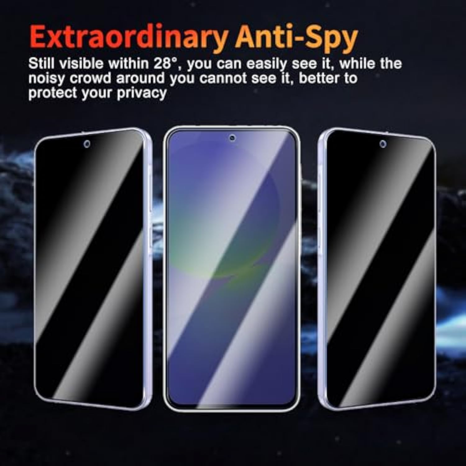 Privacy Screen Protector For Samsung Galaxy A36 3 Pack, Tempered Glass Film Anti-Spy Scratch Resistant 9H Hardness Case Friendly