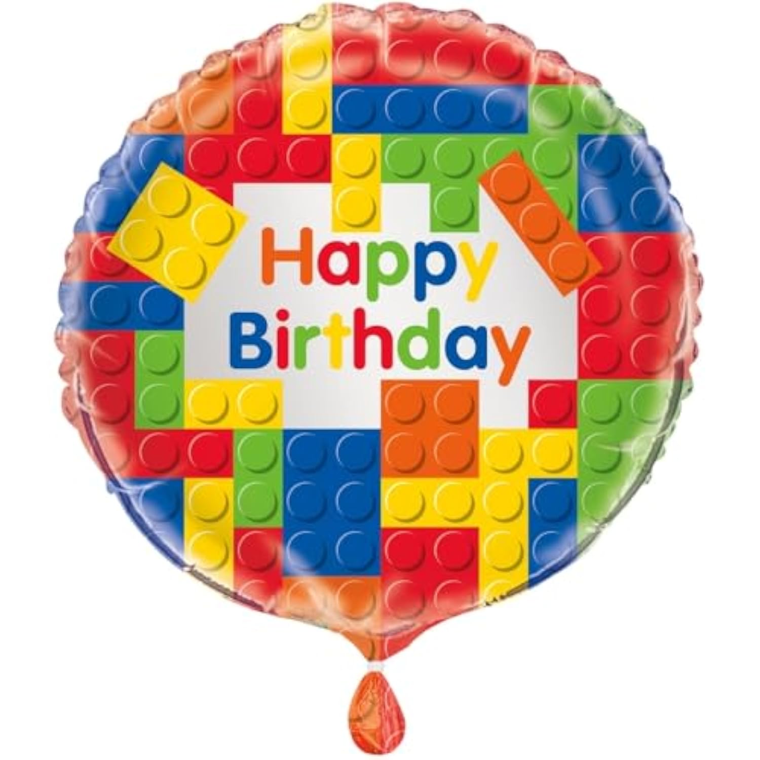 Building Blocks Birthday Round Foil Balloon - 18" - Vibrant & Eye-Catching Party Decor - Perfect for Unforgettable Celebrations