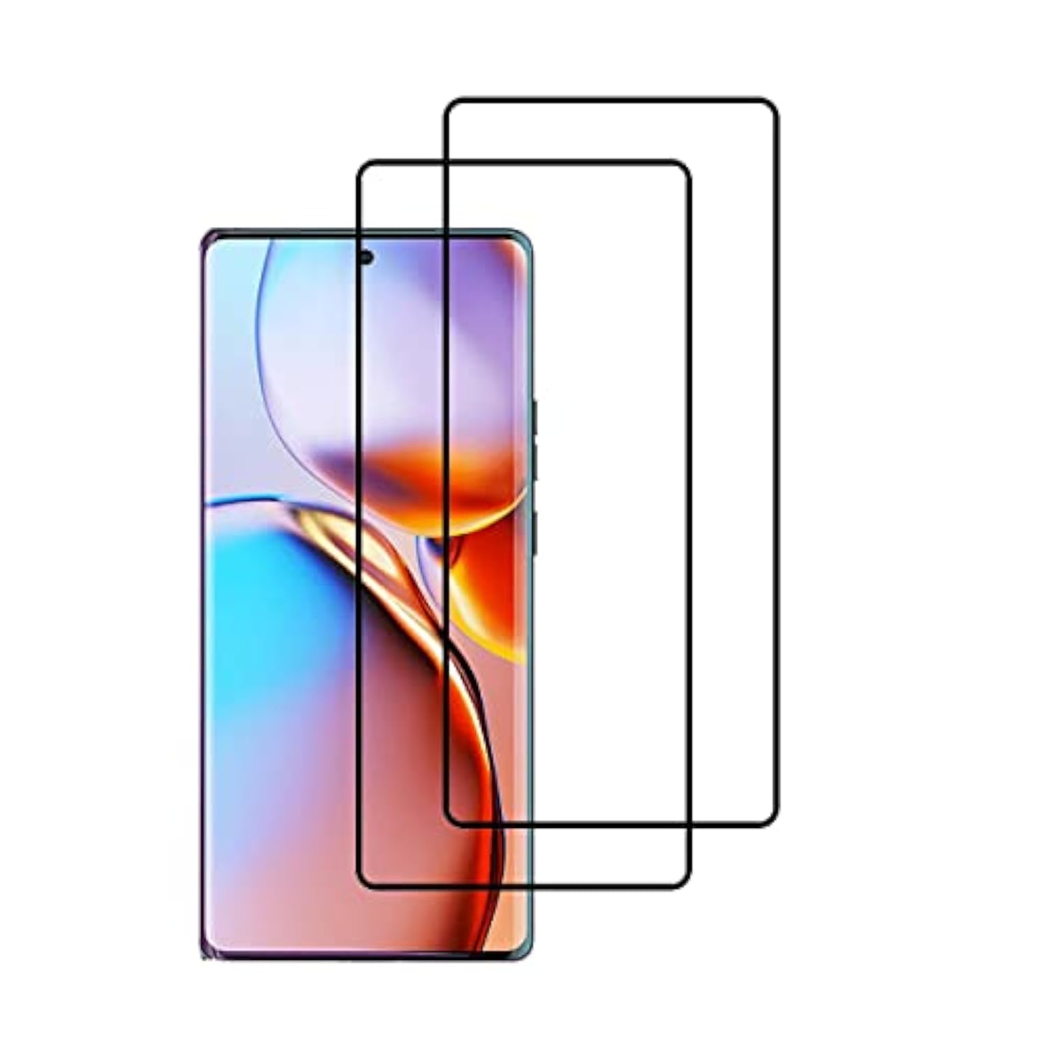 [2 Pack 3D Black Tempered Glass Screen Protector High Clear Protector For Motorola Moto Edge Plus 2023