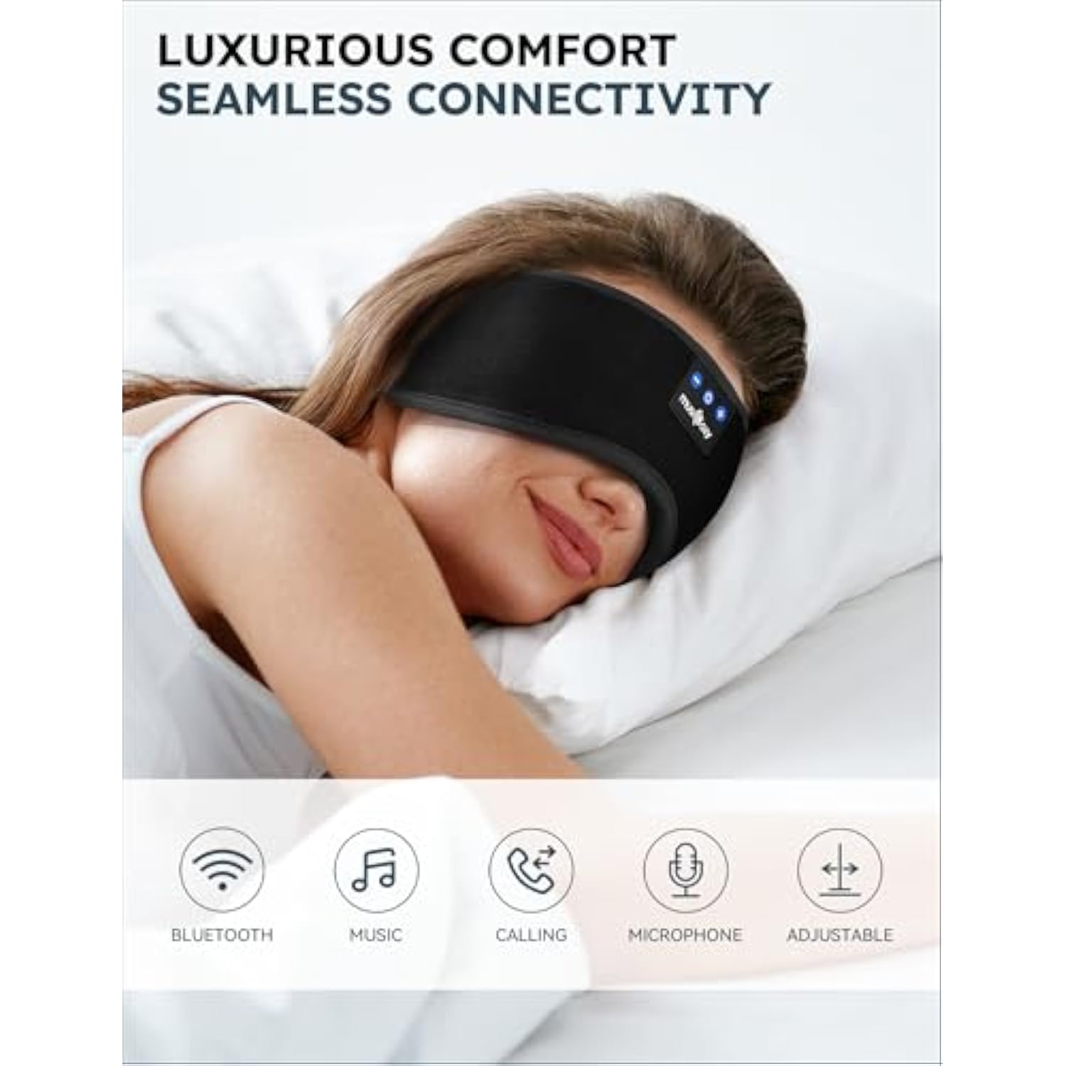 Sleep Headphones, Bluetooth 5.4 Sleep Mask Headband Headphones Sleeping Eye Mask, Wireless Music Earbuds Earphones With Hd Stereo Speakers For Side Sleepers, Cool Gadgets Unique Gift