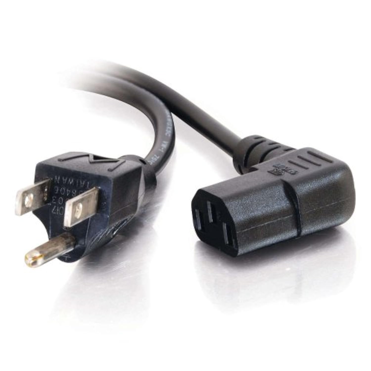 6Ft Premium 90 Degree Replacement Ac Power Cord - Durable Power Cable For Tv, Computer, Monitor, Appliance & More (24240)