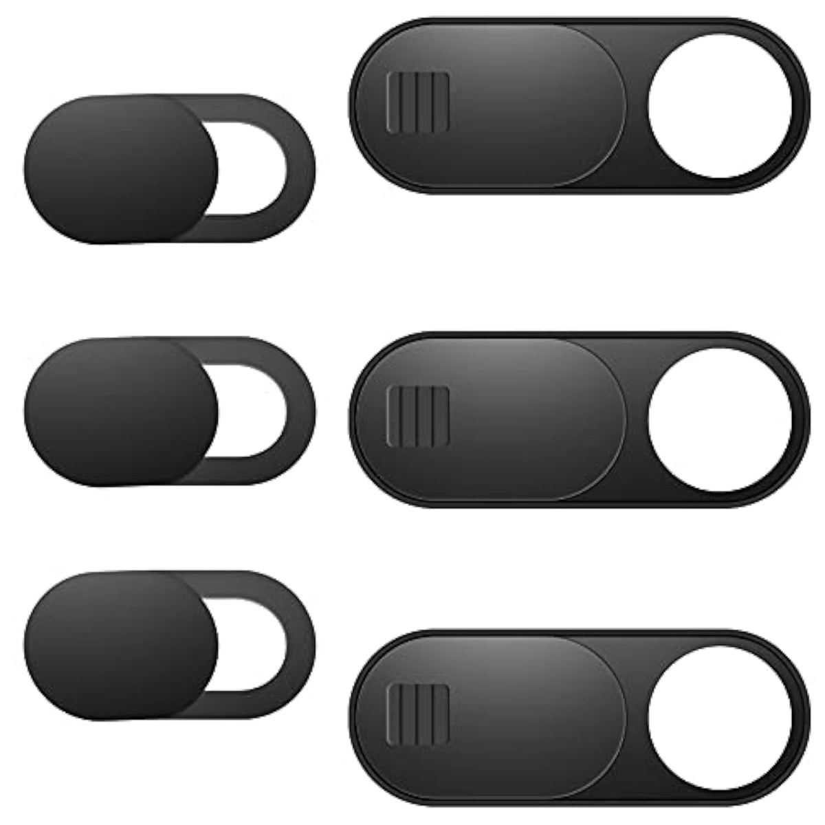Laptop & Phone Camera Cover 6-Pack Ultra-Thin Privacy Slides Black