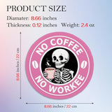 Funny Coffee Round Mouse Pad, No Coffee No Workee Mousepad For Desk, Cute Skeleton Skull Mouse Mat With Non-Slip Rubber Base, Coffee Lover Gifts, Office Gag Gifts For Teacher Coworker Boss