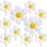 8Pcs Daisy Balloons Huge Flower Balloon With Two Size White Daisy Party Decorations Large Foil Mylar Balloons Birthday Decoration Wedding Décor