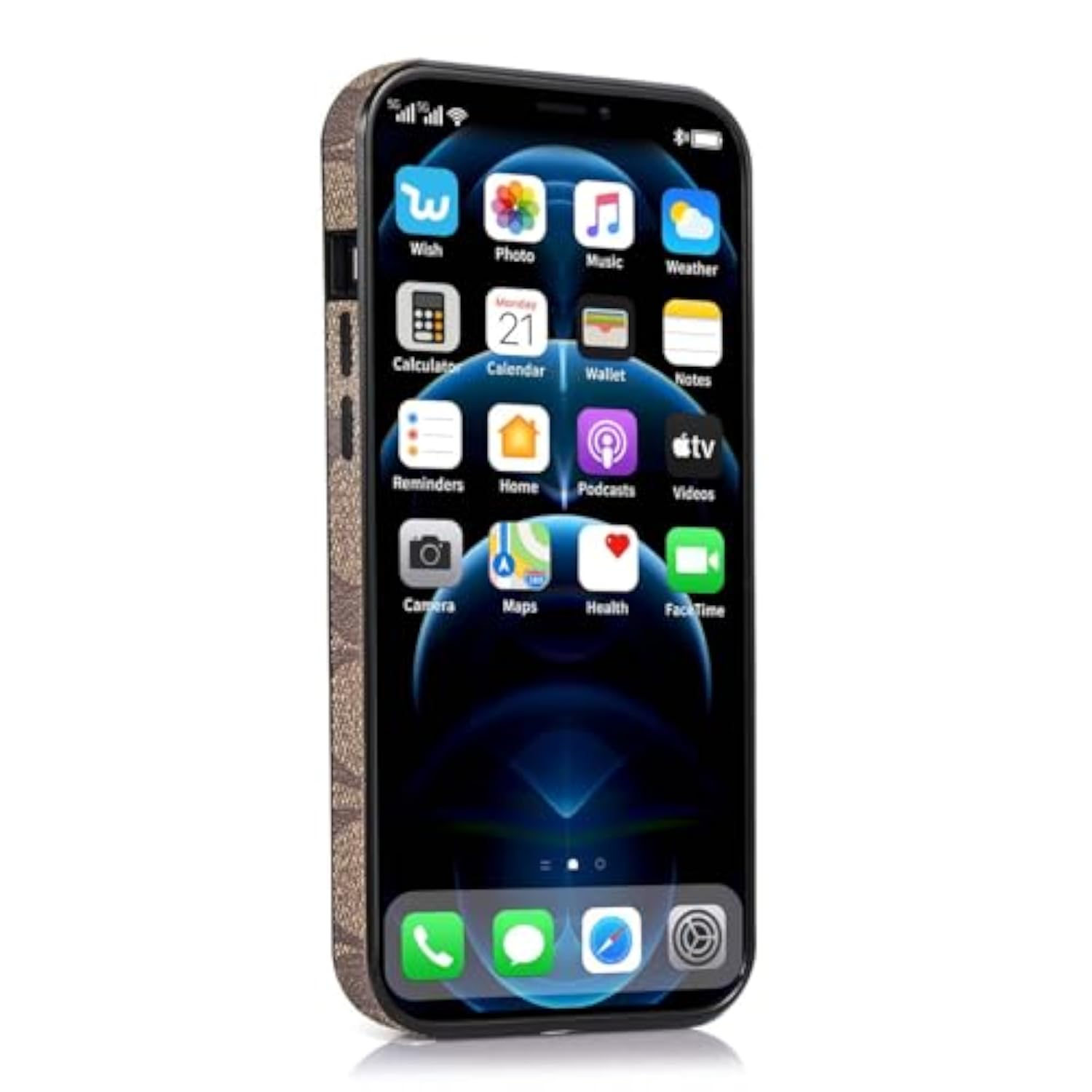 Luxury Designer Leather Case for iPhone 16 Pro Max with Camera Lens Protector and Logo View