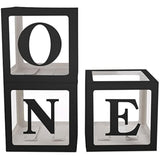 First Birthday Decorations For Girl Or Boy,3 Pcs One Balloon Boxes For 1St Birthday Girl Decoration,Baby Cube Blocks Party Decor With One Letters,Black