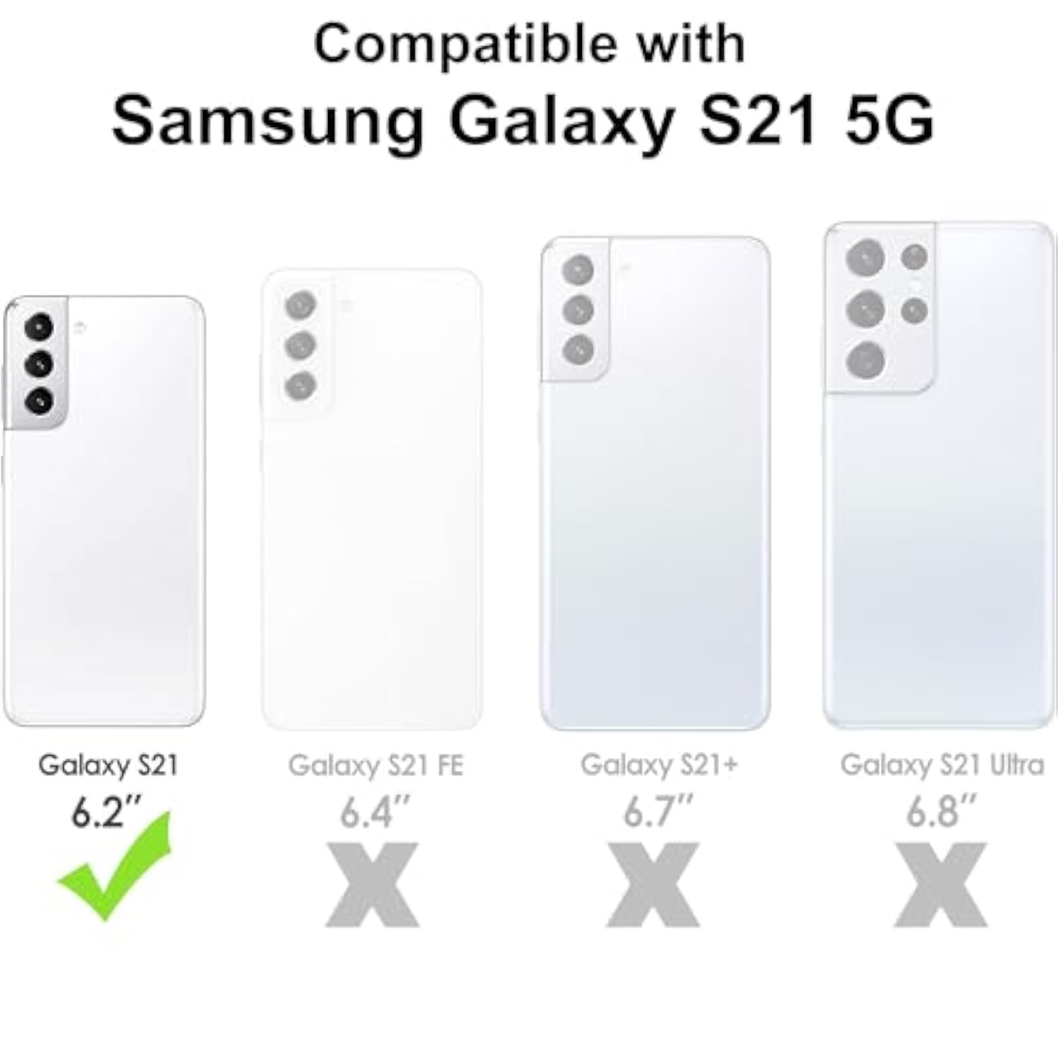 Phone Case For Samsung Galaxy S21 5G, Clear Case Non-Yellowing Protective Bumper Hard Back Cover