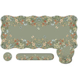 Desk Mat Set, Desk Mat With Wrist Support Stitched Edges, Large Mouse Pad With Wrist Rest, Mouse Pad For Computer Keyboard Home Office Women (Green)