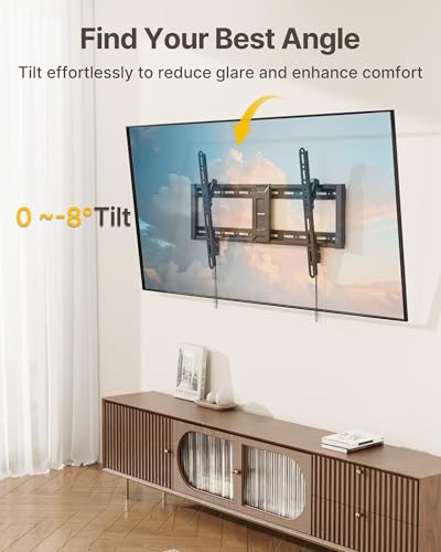 Heavy Duty Tilting TV Wall Mount for 43-95 Inch TVs, 200 lbs Capacity, 1.65" Slim Low Profile Wall Bracket, Max VESA 800x400mm Fits 16"/18"/24"/32"