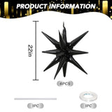 6 Pcs 22in Black Star Foil Balloons Party Decorations