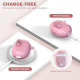 Lock Case For Google Pixel Buds A-Series (2021) / Pixel Buds 2 Clear Case (2020) With Cleaner Kit, Soft Tpu Transparent Protective Cover With Carabiner, Pink