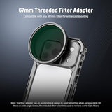 Phone Cage Compatible with iPhone 17 Pro Max, Quick Release Video Rig Stabilizer Accessories with 67mm Filter Ring, 17mm Lens Backplate, T Mount