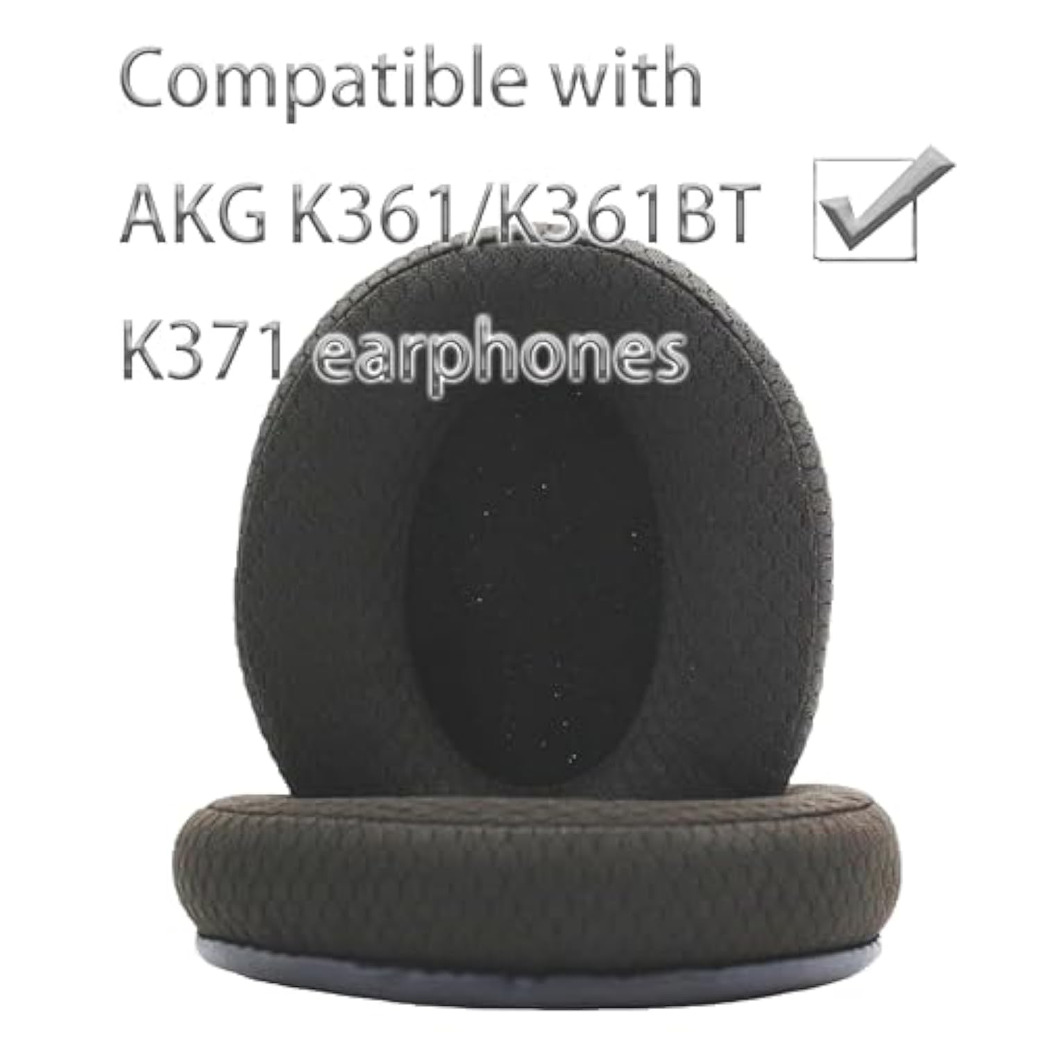 K361 Replacement Ear Pads Compatible With Akg K361/K361Bt/K371/K371Bt Wireless Headphones, Earpads Cushions With Soft Soccer Net Braid And Memory Foam Making (Black/Woven)