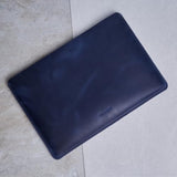 Blue Laptop Case Leather Made For 15In Macbook Air Sleeve - Carrying Protective Cases Compatible With Macbook Air 15" M2 M3 M4 A2941 ?3114 A3241 2023 2024 2025, Genuine Vintage Leather, Blue