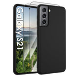 for  Galaxy S21 Case,Liquid Silicone Upgrade [Soft Anti-Scratch Microfiber Lining][2 HD Screen Protector][Full Camera Protection] Shockproof