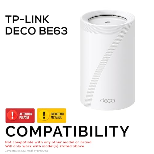 Adhesive Wall Mount For Tp Link Be63 (Be1000) Wifi Mesh Router, Easy To Install Holder, Stick On & Screw In Mounting, By