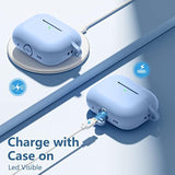 Case Cover For Airpods Pro With Keychain & Lanyard - Soft Silicone Skin Protects 1St & 2Nd Gen, Charging Case [Front Led Visible] - Lilac