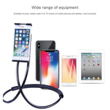 Lazy Cell Phone Holder, Universal Cell Phone Holder For Smart Mobile Phone,Hanging On Neck Cell Phone Mount Holder,Black